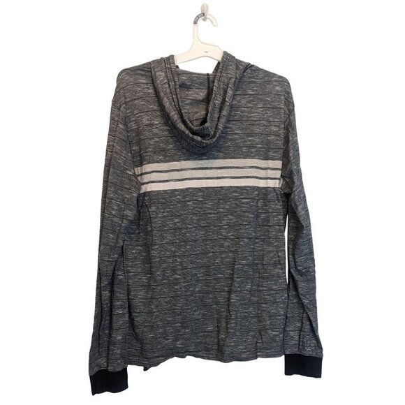 Rip Curl Men’s Size Large Grey and Black Striped Front Pocket Hoodie - Picture 3 of 5